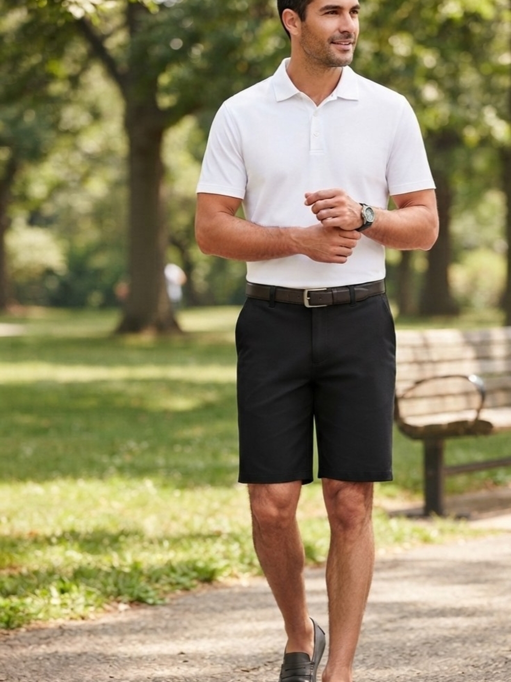 adidas Black Flat-Front Men's Shorts